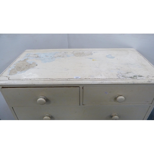 279 - Victorian painted chest of two short and three long drawers.