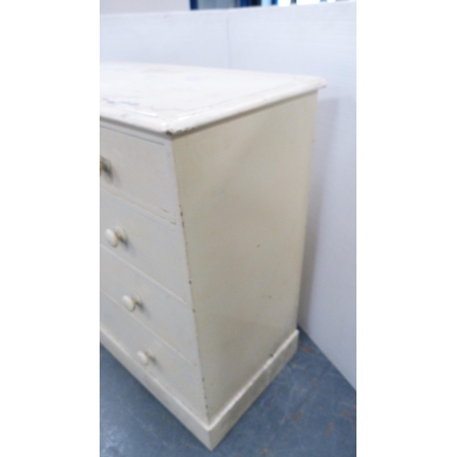 279 - Victorian painted chest of two short and three long drawers.