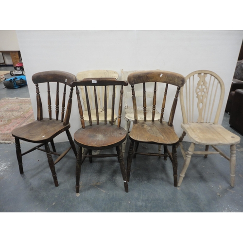 286 - Group of assorted early 20th century farmhouse chairs.  (6)