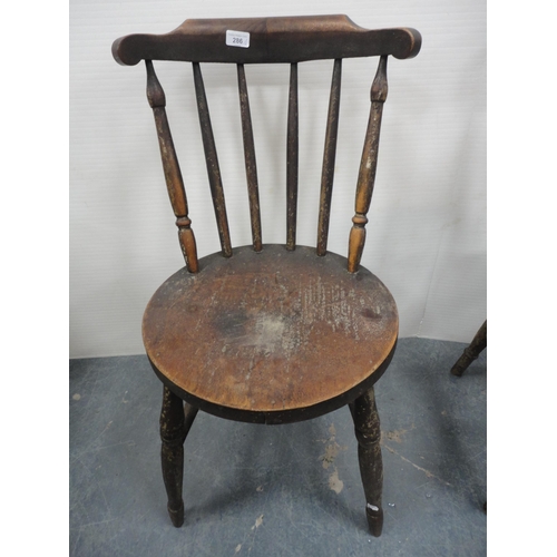 286 - Group of assorted early 20th century farmhouse chairs.  (6)