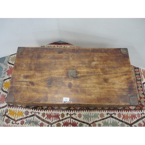 295 - Early 20th century camphorwood and mahogany brass-bound trunk.