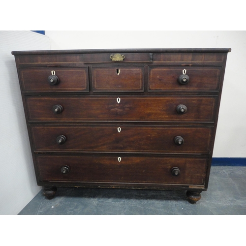 303 - Late Georgian mahogany chest of drawers.