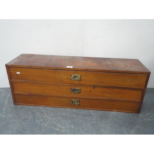 306 - Early 20th century mahogany three-drawer collector's chest.