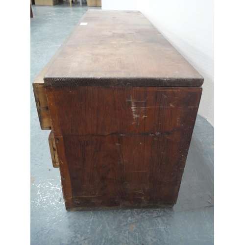 306 - Early 20th century mahogany three-drawer collector's chest.