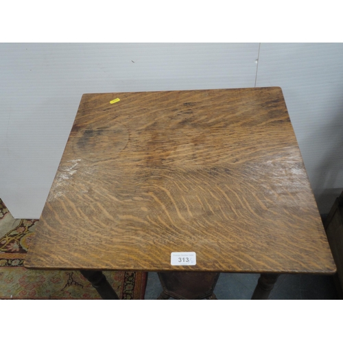 313 - Mahogany wine table and an oak occasional table.  (2)