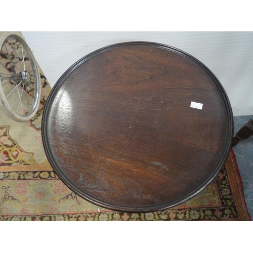 313 - Mahogany wine table and an oak occasional table.  (2)