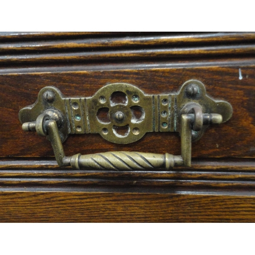 314 - Early 20th century ash chest of two short and three long drawers.