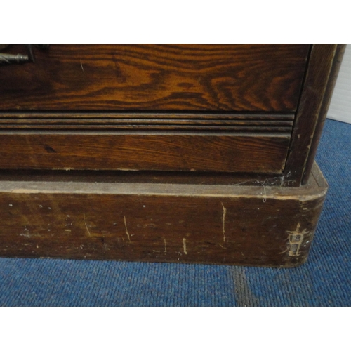 314 - Early 20th century ash chest of two short and three long drawers.