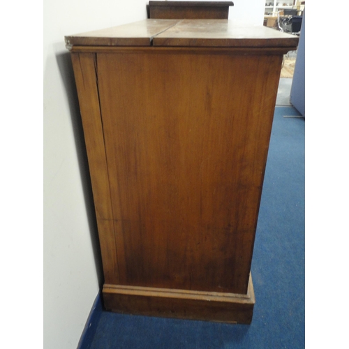 315 - Victorian satinwood chest of two short and three long drawers.