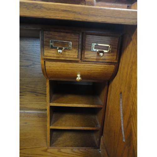 318 - Large oak roll-top desk by Country Desk.