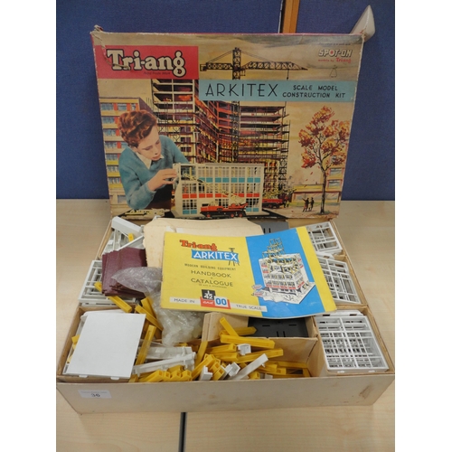 36 - Tri-ang Arkitex scale model construction kit with booklet.