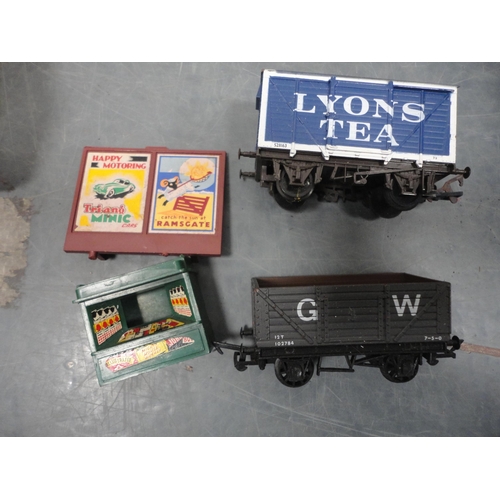 44 - Victorian collector's box and two cartons containing a large quantity of 00 gauge model buildings.