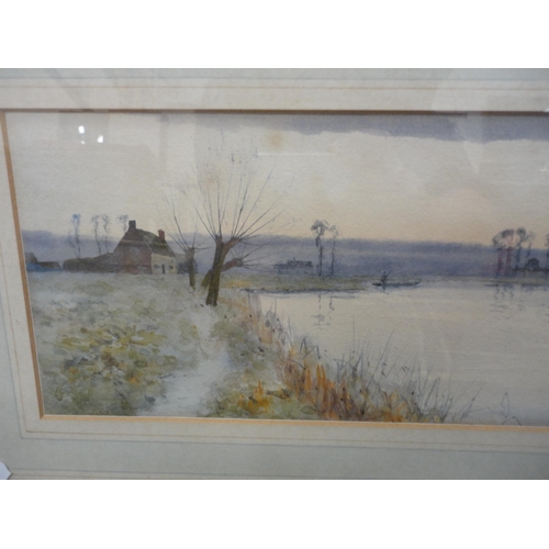 56 - Robert WinterHolywell Hunts and another similar landscape,pair of watercolours.  (2)... 