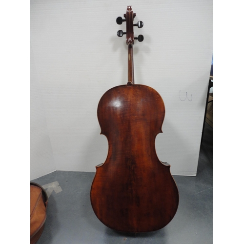 66 - Cello with bow, cased.