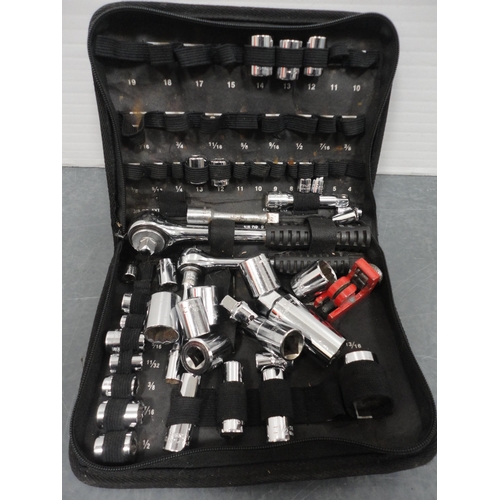 71 - Toolbox containing assorted tools to include a Stanley plane, drill bits, router bits, socket set ac... 