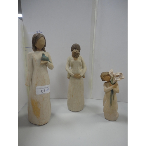 81 - Seven Willow Tree figures.  (7)