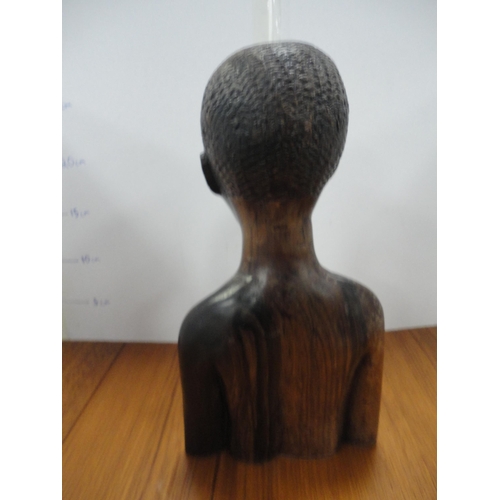 98 - Pair of African hardwood busts, possibly Nigerian origin.