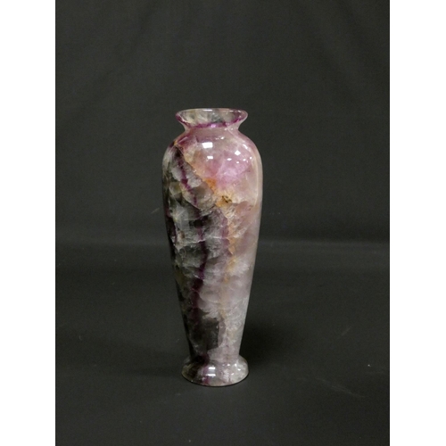 151 - 19th century Blue John mineral specimen vase of baluster form. 21cm. high.