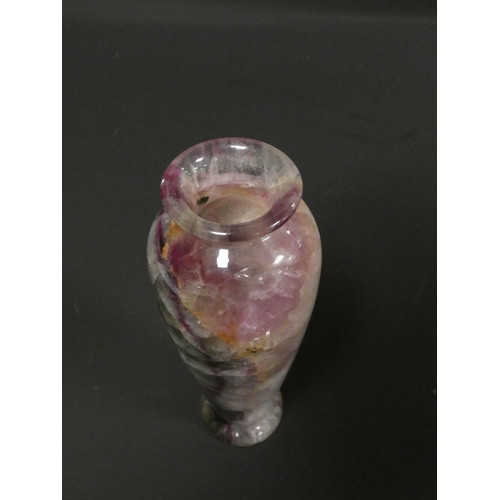 151 - 19th century Blue John mineral specimen vase of baluster form. 21cm. high.