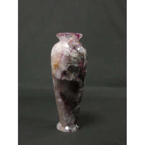 151 - 19th century Blue John mineral specimen vase of baluster form. 21cm. high.