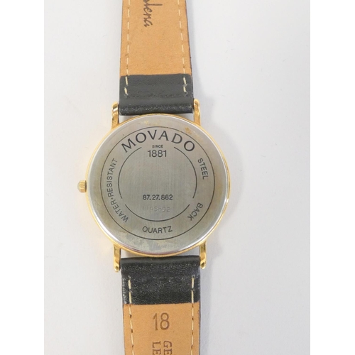 5 - Movado triple calendar quartz wristwatch Ref 87.27.862 with moonphase, day-date and month complicati... 