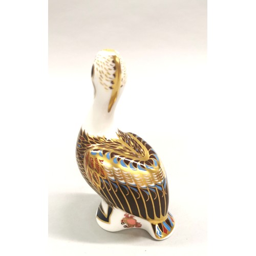 259A - Royal Crown Derby brown pelican paperweight