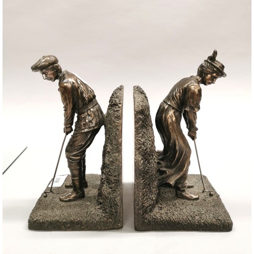 268 - Pair of golfing bookends