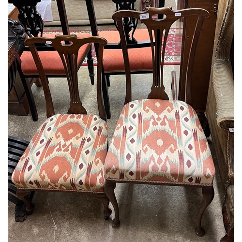 600 - His and Hers mahogany parlour chairs