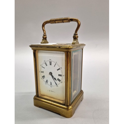 284 - J W Benson brass carriage clock