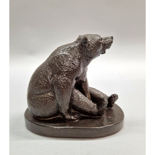 285 - Composite model of a seated bear, signed 1971 K Lane Weems