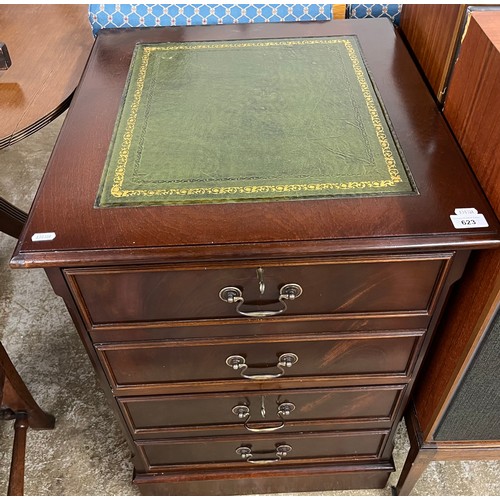 623 - Mahogany leather topped filing chest