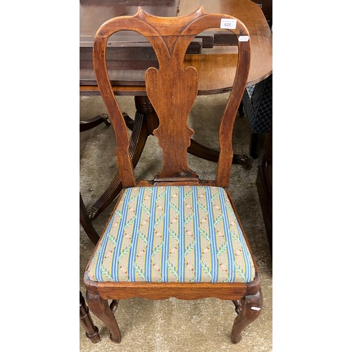 625 - Oak dining chair in floral upholstery