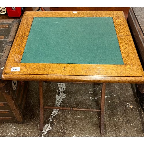 639 - Oak folding card table