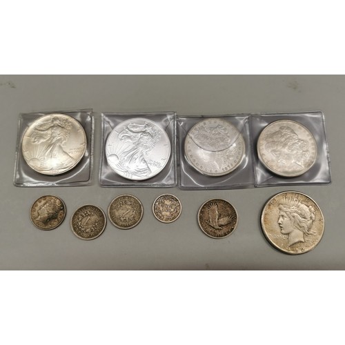 87B - USA 1998 silver dollar and other assorted USA coins (10)