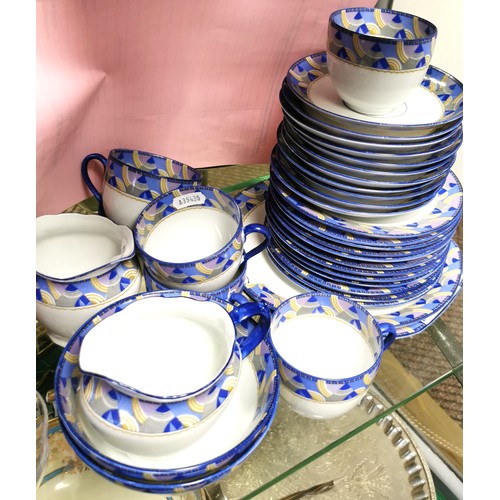 254 - Victoria China Czechoslovakia part tea set with plates, bowls, jugs, etc