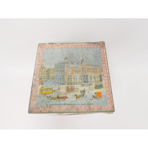 275 - Early 20th century 'Lipton Ceylon' shop display tea tin: each side with polychrome lithographs to in... 