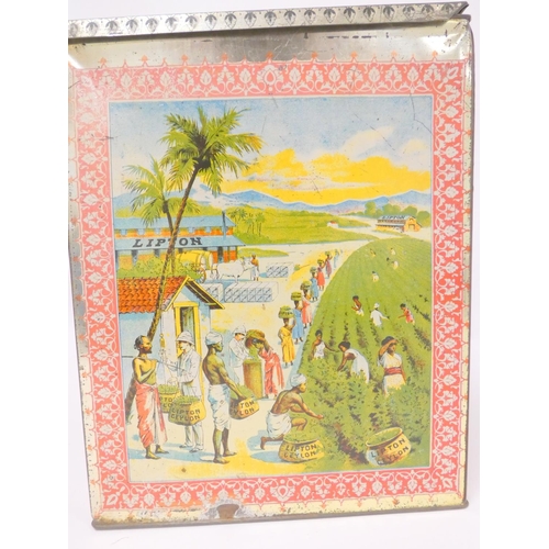 275 - Early 20th century 'Lipton Ceylon' shop display tea tin: each side with polychrome lithographs to in... 