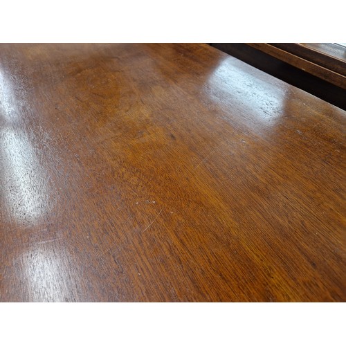 649 - William IV mahogany tip up rectangular center table, raised on central column on quadraform base rai... 