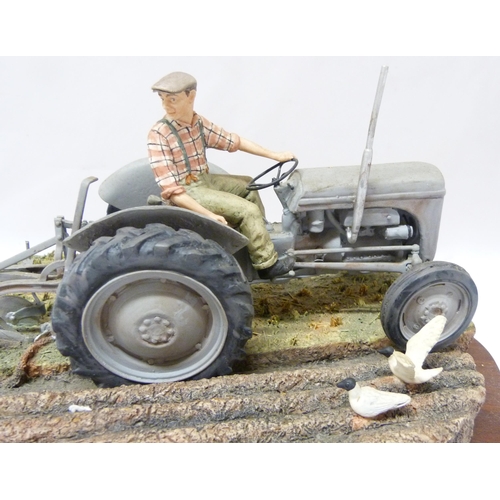 305 - Two Border Fine Arts limited edition farming groups to include 'The Fergie' modelled as a farmer on ... 