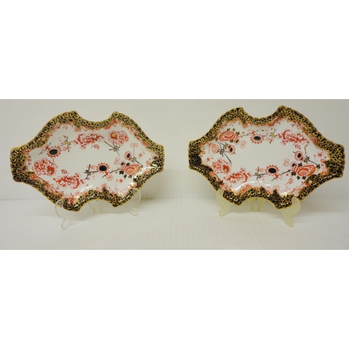 310 - Royal Crown Derby 'Harrow Melton' Imari pattern porcelain fruit service comprising two pairs of serv... 