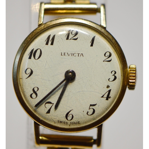 277 - Lady's 18ct gold watch on 9ct gold bracelet, 16g gross, bracelet approximately 7g.