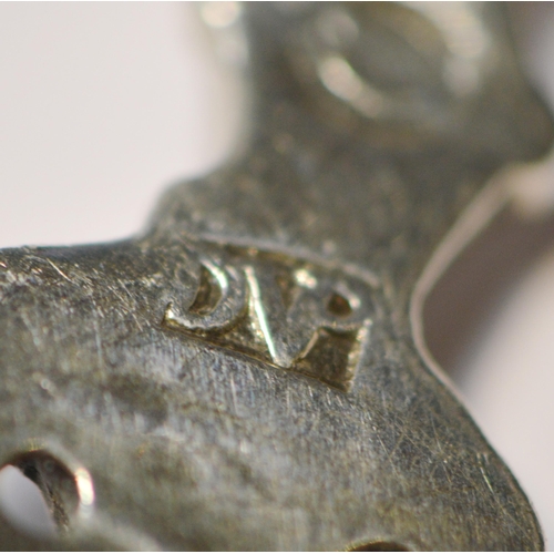 115 - Two Dutch silver christening spoons of typical style with cast stems and pricked inscriptions, dated... 