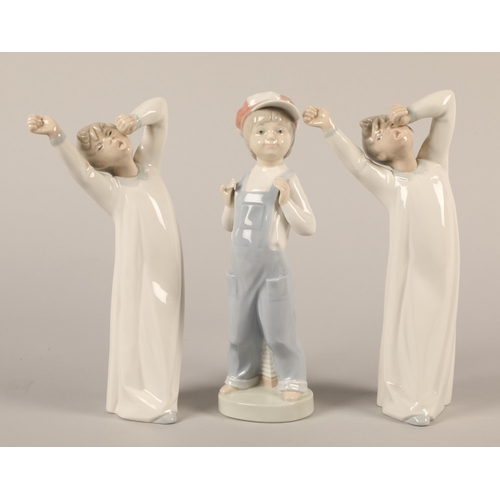 18 - Lladro boy from Madrid with accordion, two sleepy boys, and an angel cherub with dove (4)