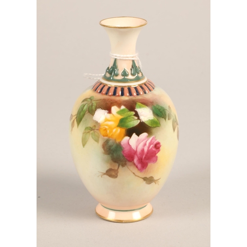 19 - Royal Worcester hand painted bud vase 11cm h