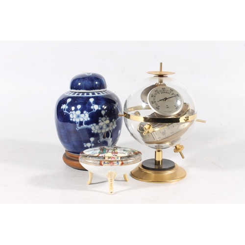 117 - Noritake ewer vase decorated with vignette, 32cm, another smaller, a Chinese blue and white prunus b... 