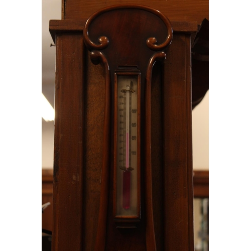 142 - Victorian mahogany cased banjo wall barometer.