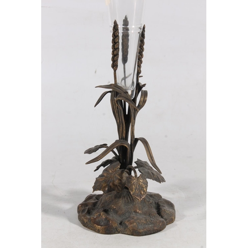 152 - Spelter and cut-glass epergne vase, 35cm high.