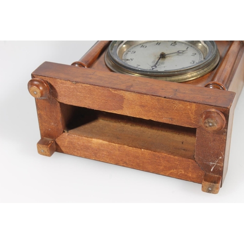 16 - Smiths of Cricklewood Works mantel clock in mahogany case, 19cm high.