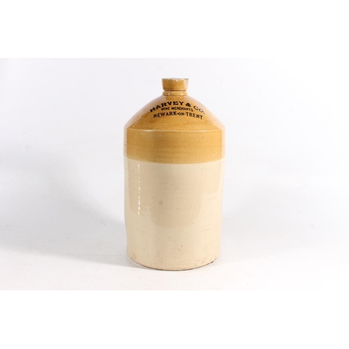 29 - Bristol made stoneware two tone crock for Harvey & Co. Wine Merchants of Newark on Trent, 40cm h... 