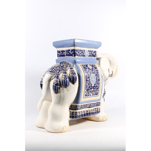 32 - Ceramic jardinière stand in the form of an elephant, 44cm high.